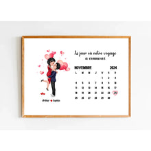 Charger l'image dans la galerie, Calendrier Bloc acrylique personnalisée pour couple, poupée couple baisers, pour les couples année ensemble
