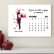 Charger l'image dans la galerie, Calendrier Bloc acrylique personnalisée pour couple, poupée couple baisers, pour les couples année ensemble
