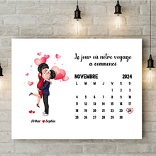 Charger l'image dans la galerie, Calendrier Bloc acrylique personnalisée pour couple, poupée couple baisers, pour les couples année ensemble
