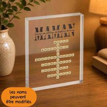Charger l'image dans la galerie, Mots croisé Bloc Acrylique personnalisée, cadeau pour Famille, maman, fête des mères, anniversaire, pourquoi nous t'aimons
