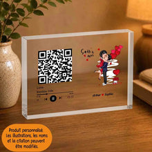 Charger l'image dans la galerie, Bloc Acrylique Recherche de chansons avec code QR personnalisée, Saint-Valentin Cadeau couple, Mots pour décrire notre amour
