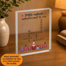 Charger l'image dans la galerie, Mots croisé Bloc Acrylique personnalisée, cadeau pour Famille, Grand-mère, Petits-enfants embellissent la vie
