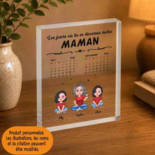 Charger l'image dans la galerie, Date d'anniversaire Calendrier Bloc Acrylique personnalisée, cadeau fête des mères, Le jour où tu es devenue ma maman
