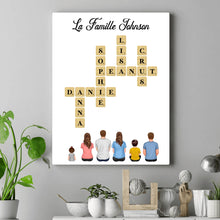 Charger l'image dans la galerie, Mots croisé Bloc Acrylique personnalisée Famille Nom, cadeau pour Famille, Maman at papa chien, chat
