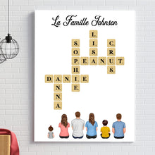 Charger l'image dans la galerie, Mots croisé Bloc Acrylique personnalisée Famille Nom, cadeau pour Famille, Maman at papa chien, chat
