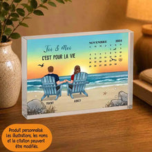 Charger l'image dans la galerie, Date d'anniversaire Bloc Acrylique personnalisé, Saint-Valentin Cadeaux pour couple, Épouse et mari, Toi &amp; Moi C'est pour la vie
