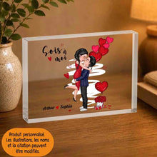 Charger l'image dans la galerie, Bloc Acrylique personnalisée pour couple, poupée couple baisers, sois à moi, cadeau pour la Saint Valentin
