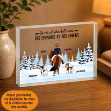 Charger l'image dans la galerie, Jusqu'à 2 chiens, Bloc Acrylique, Cadeau pour les amoureux des chevaux et des chiens
