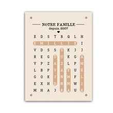 Charger l'image dans la galerie, Mots mêlés Impression sur table personnalisée, TableTop Print cadeau pour Famille, Notre Famille
