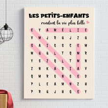 Charger l'image dans la galerie, Mots mêlés Plaid personnalisée, couverture cadeau pour mamie, papi, Les Petits-enfants rendent la vie plus belle

