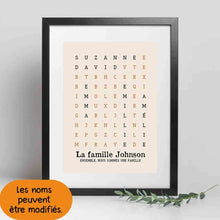 Charger l'image dans la galerie, Mots mêlés Passe partout personnalisée, cadeau pour Famille, Ensemble nous formons une famille
