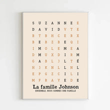Charger l'image dans la galerie, Mots mêlés Passe partout personnalisée, cadeau pour Famille, Ensemble nous formons une famille
