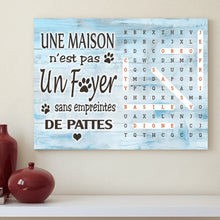Charger l'image dans la galerie, Mots mêlés personnalisés pet noms, Toile cadeaux pour famille, maman et papa chiens, chat, Une maison n’est pas un foyer sans
