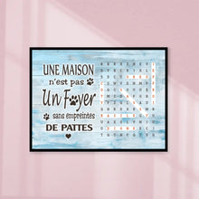 Charger l'image dans la galerie, Mots mêlés personnalisés pet noms, Toile cadeaux pour famille, maman et papa chiens, chat, Une maison n’est pas un foyer sans
