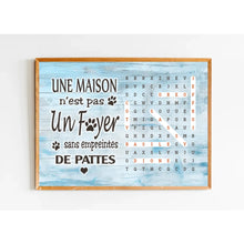 Charger l'image dans la galerie, Mots mêlés personnalisés pet noms, Toile cadeaux pour famille, maman et papa chiens, chat, Une maison n’est pas un foyer sans
