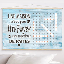 Charger l'image dans la galerie, Mots mêlés personnalisés pet noms, Toile cadeaux pour famille, maman et papa chiens, chat, Une maison n’est pas un foyer sans
