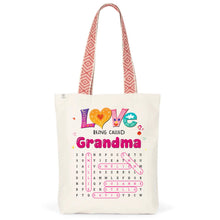 Charger l'image dans la galerie, Mots mêlés personnalisés Sac fourre-tout noms, Tote bag cadeau grand-mère, Maman, mamie, J’aime être appelée Mamie
