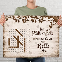 Charger l'image dans la galerie, Mots mêlés personnalisés enfants noms, Poster cadeaux pour mamie, maman, papa, papi, Petits-enfants rendent la vie plus belle
