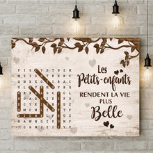 Charger l'image dans la galerie, Mots mêlés personnalisés enfants noms, Poster cadeaux pour mamie, maman, papa, papi, Petits-enfants rendent la vie plus belle
