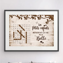 Charger l'image dans la galerie, Mots mêlés personnalisés enfants noms, Poster cadeaux pour mamie, maman, papa, papi, Petits-enfants rendent la vie plus belle
