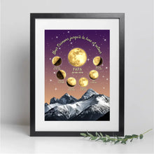 Charger l'image dans la galerie, Phase de lune personnalisés noms, Bloc Acrylique cadeau pour papa, papi, maman, mamie, Nous t’aimons jusqu’à la lune et retour
