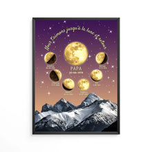 Charger l'image dans la galerie, Phase de lune personnalisés noms, Bloc Acrylique cadeau pour papa, papi, maman, mamie, Nous t’aimons jusqu’à la lune et retour
