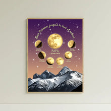 Charger l'image dans la galerie, Phase de lune personnalisés noms, Bloc Acrylique cadeau pour papa, papi, maman, mamie, Nous t’aimons jusqu’à la lune et retour
