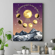 Charger l'image dans la galerie, Phase de lune personnalisés noms, Bloc Acrylique cadeau pour papa, papi, maman, mamie, Nous t’aimons jusqu’à la lune et retour
