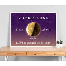 Charger l'image dans la galerie, Phase de lune personnalisés, Bloc Acrylique cadeaux pour couple, Saint-Valentin, La nuit où nous nous sommes mariés
