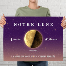 Charger l'image dans la galerie, Phase de lune personnalisés, Bloc Acrylique cadeaux pour couple, Saint-Valentin, La nuit où nous nous sommes mariés
