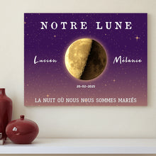 Charger l'image dans la galerie, Phase de lune personnalisés, Bloc Acrylique cadeaux pour couple, Saint-Valentin, La nuit où nous nous sommes mariés
