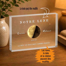 Charger l'image dans la galerie, Phase de lune personnalisés, Bloc Acrylique cadeaux pour couple, Saint-Valentin, La nuit où nous nous sommes mariés
