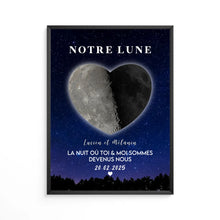 Charger l'image dans la galerie, Phase de lune personnalisés, Bloc Acrylique cadeaux pour couple, Saint-Valentin, La nuit où toi et moi sommes devenus nous
