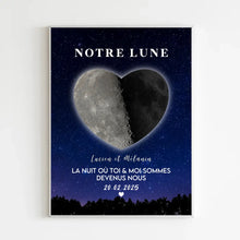 Charger l'image dans la galerie, Phase de lune personnalisés, Bloc Acrylique cadeaux pour couple, Saint-Valentin, La nuit où toi et moi sommes devenus nous
