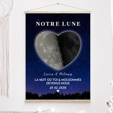 Charger l'image dans la galerie, Phase de lune personnalisés, Bloc Acrylique cadeaux pour couple, Saint-Valentin, La nuit où toi et moi sommes devenus nous
