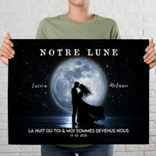 Charger l'image dans la galerie, Phase de lune personnalisés, Poster cadeaux pour couple, Saint-Valentin, La nuit où toi et moi sommes devenus nous
