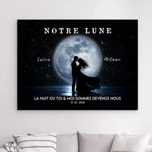 Charger l'image dans la galerie, Phase de lune personnalisés, Poster cadeaux pour couple, Saint-Valentin, La nuit où toi et moi sommes devenus nous
