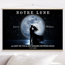 Charger l'image dans la galerie, Phase de lune personnalisés, Poster cadeaux pour couple, Saint-Valentin, La nuit où toi et moi sommes devenus nous
