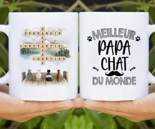 Charger l'image dans la galerie, Jusqu'à 6 chats, Mug Mots croisés personnalisés avec prénoms, tasse cadeau pour papa chat, Fête des Pères
