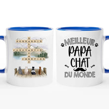 Charger l'image dans la galerie, Jusqu'à 6 chats, Mug Mots croisés personnalisés avec prénoms, tasse cadeau pour papa chat, Fête des Pères
