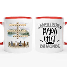 Charger l'image dans la galerie, Jusqu'à 6 chats, Mug Mots croisés personnalisés avec prénoms, tasse cadeau pour papa chat, Fête des Pères
