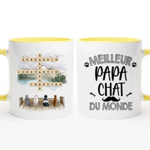 Charger l'image dans la galerie, Jusqu'à 6 chats, Mug Mots croisés personnalisés avec prénoms, tasse cadeau pour papa chat, Fête des Pères

