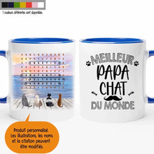 Charger l'image dans la galerie, Jusqu'à 6 chats, Mug mots mêlés personnalisés avec prénoms, tasse cadeau pour papa chat, Fête des Pères
