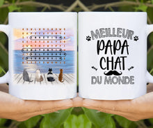 Charger l'image dans la galerie, Jusqu'à 6 chats, Mug mots mêlés personnalisés avec prénoms, tasse cadeau pour papa chat, Fête des Pères
