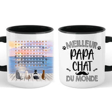 Charger l'image dans la galerie, Jusqu'à 6 chats, Mug mots mêlés personnalisés avec prénoms, tasse cadeau pour papa chat, Fête des Pères
