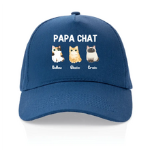 Charger l'image dans la galerie, Jusqu'à 6 chats, Casquette personnalisée papa, maman de chats, casquette homme, femme, cadeau de fête des pères, fête des mères
