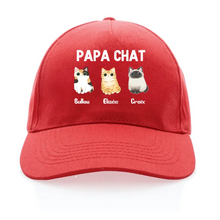 Charger l'image dans la galerie, Jusqu'à 6 chats, Casquette personnalisée papa, maman de chats, casquette homme, femme, cadeau de fête des pères, fête des mères
