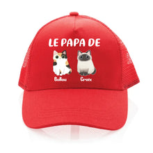 Charger l'image dans la galerie, Jusqu'à 4 chats, Casquette camionneur personnalisée papa, maman de chats, casquette homme, femme, cadeau de fête des pères, fête des mères
