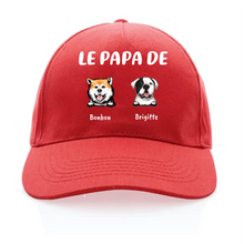 Charger l'image dans la galerie, Jusqu'à 4 chiens, Casquette personnalisée papa, maman de chien, casquette homme, femme, cadeau de fête des pères, fête des mères
