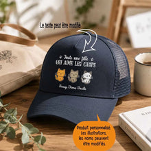 Charger l'image dans la galerie, Jusqu'à 4 chats, Casquette camionneur personnalisée maman de chat, cadeau pour femme, fête des mères, fille qui aime les chats
